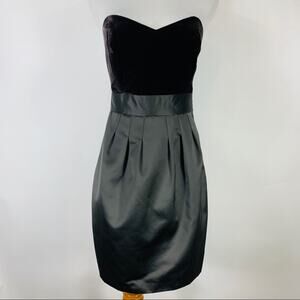 Theory Brown Velvet Satin Strapless Bubble Hem Sz 6